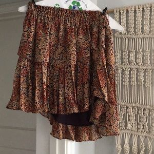 LoveShackFancy silk tiered mini skirt